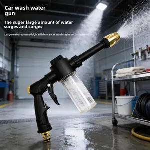 Extended Rod High-Pressure Car Wash Water Gun Head, Brass Adjustable Nozzle, Multi-Functional Spray Gun for Home Gardening and Watering, Car Wash Jet, Car Wash Tools