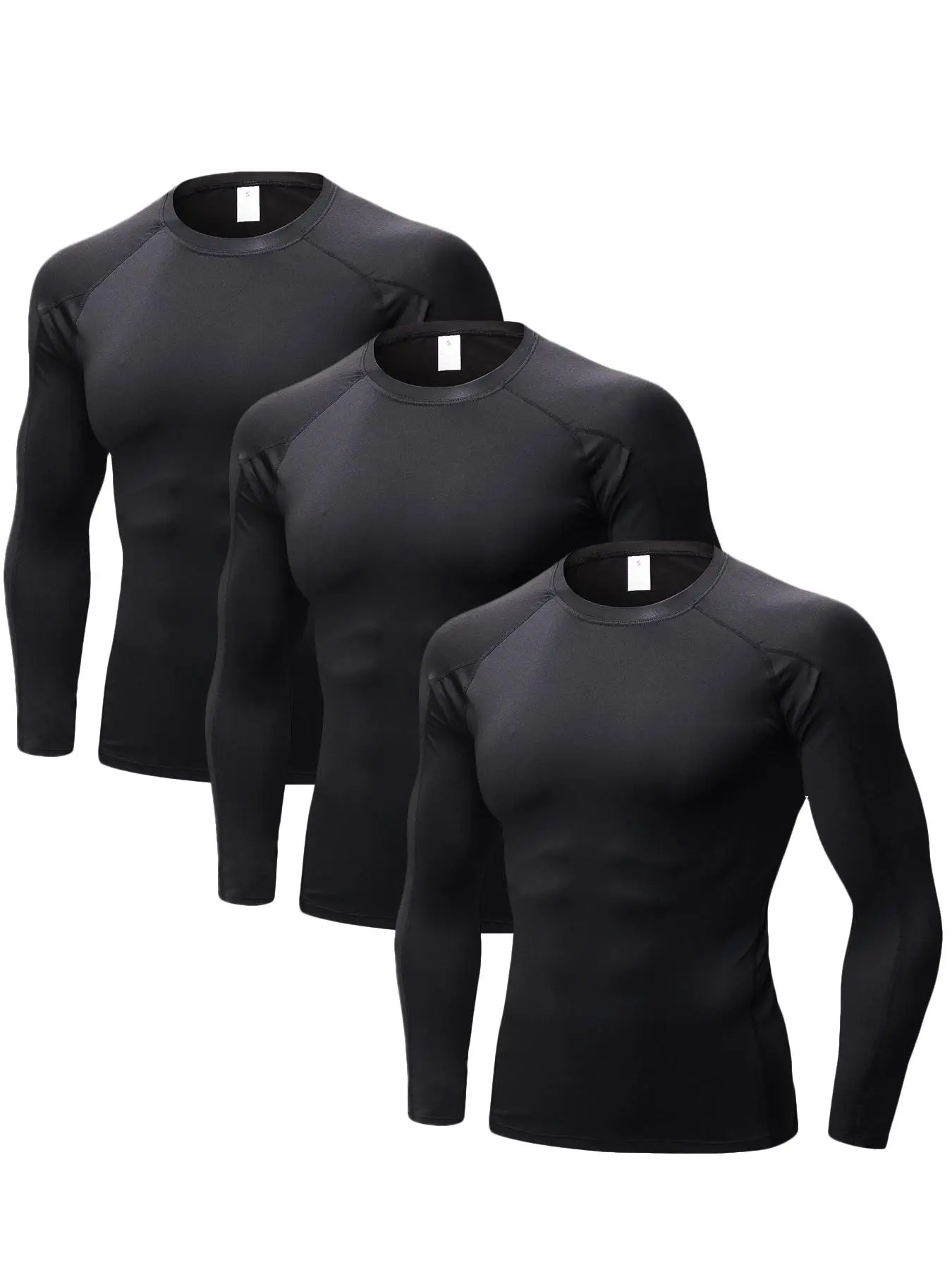 Men's Solid Round Neck Long Sleeve Thermal Underwear, Tight Raglan Sleeve Crew Neck Top, Men's Sleepwear for Fall & Winter
