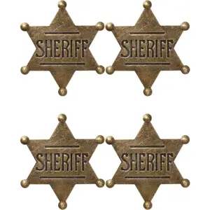Large Sheriff Deputy Badge Brooch - Western  Sheriff Badge Brooch for Boys & Girls Party Costumes - Decorative Props in Bulk