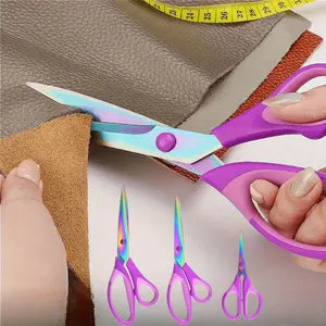 3pcs Craft Scissors Set - Stainless Steel Blade with Titanium Coating, Soft Rubber Grips, Ideal for Office, Sewing, Art & Home Use, 3-Pieces,summerwins