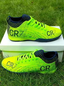 Men's Letter Print Lace Up Sports Soccer Shoes, Breathable Comfortable Sports Football Shoes, Professional Sports Football Cleats for All Seasons, Athletic Shoes