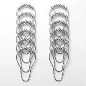 Shower Curtain Hooks, Decorative Rust Proof Stainless Steel Shower Curtain Hooks for Bathroom Shower Rods Set of 12