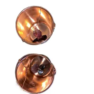 Handcrafted Copper Crystal Water Cups Infused with Raw Amethyst & Elite Shungite for Spiritual Wellness & Ritual Use