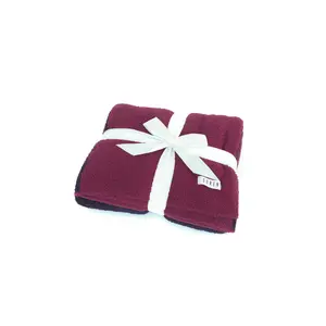 Maroon and Black Checkered Blanket