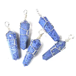 Dumortierite Wire Wrapped Point Set of 5 - Blue Crystal