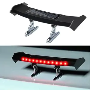 12V Solar LED Rear Spoiler Tail Light, Smart Sensor Flashing Warning Lamp, Waterproof Universal Car Modified Accessory, Mini Auto Wing Brake Light for Vehicle Safety Decoration, Cars Accessories