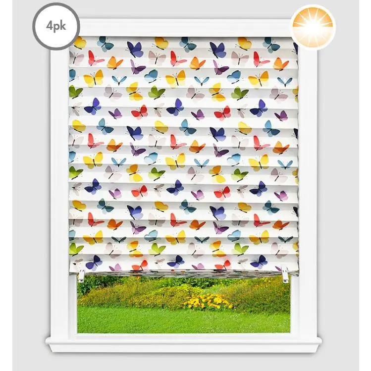 Original Paper Light Filtering Printed Shades - Butterflies - 4 Pack - 36" W x 72" L
