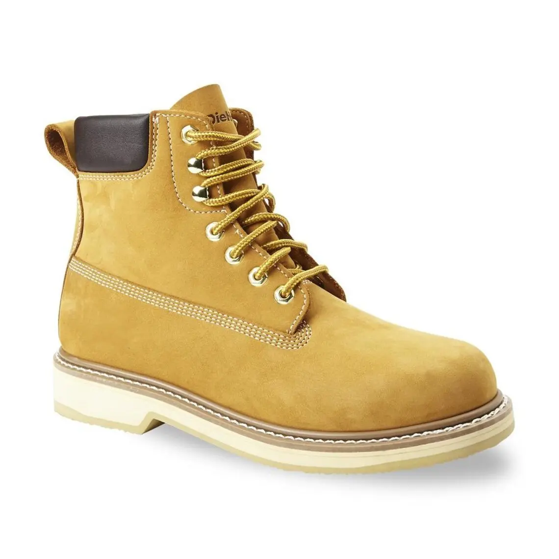 DieHard 84101 Men's 6" Soft Toe Work Boots, Wheat Nubuck Leather, Slip Resistant Rubber Outsole, Water Resistant, Durable Boots for Construction, Warehouse & Industrial Work
