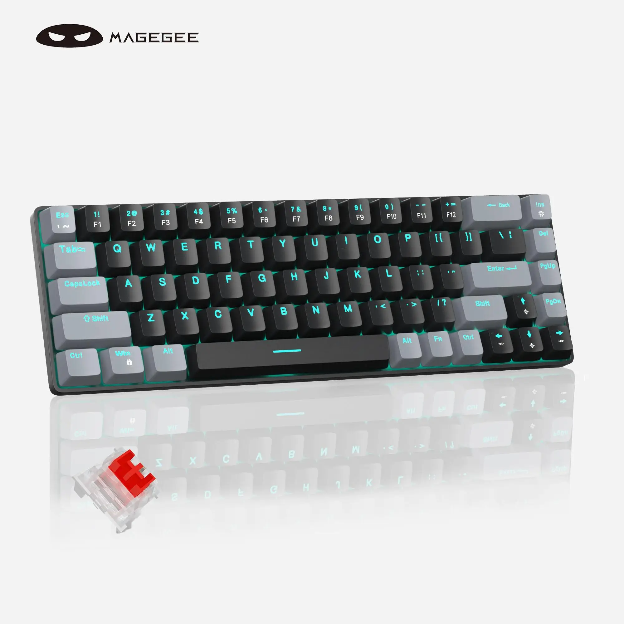 MageGee Portable 60% Mechanical Gaming Keyboard for Fall Gift, MK-Box LED Backlit Compact 68 Keys Mini Wired Office Mad60 Keyboard with Fn Key & Mecha