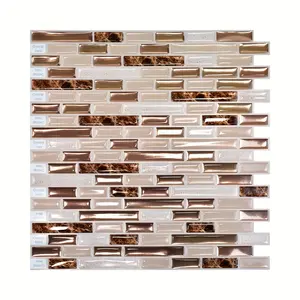 10pcs Wall Tiles, 2D Tile Texture Stickers - Self-Adhesive Heat-Resistant Removable Waterproof Tiles for Kitchen Backsplashes, Bathroom | Homeowners, Decorators