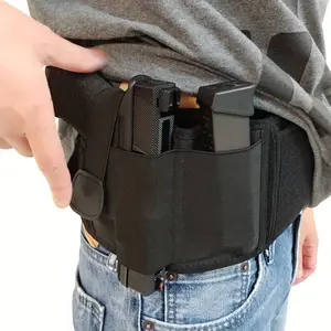 Concealed Carry Belly Band Holster, Men's Waist Gun Holster Pouch with Waist Bag Holder, Metal Snaps, Breathable Polyester Material, Adjustable Fit for Men and Women