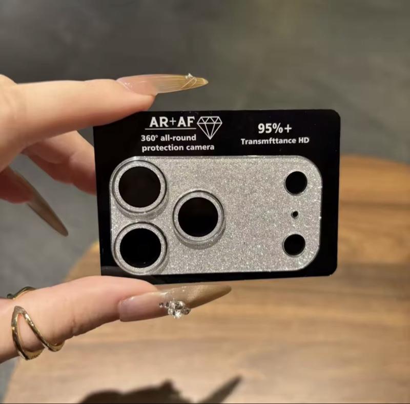 Glitter Bling Camera Lens Protector For iPhone 17 Pro Max AR AF 360° All-round Protection 95%+ Transmittance HD