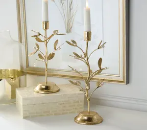 Set of 2 Mistletoe Metal Taper Holders by Valerie