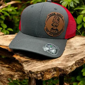 Thick girls are my weakness leather patch Hat! Unique and Funny SnapBack trucker hat!