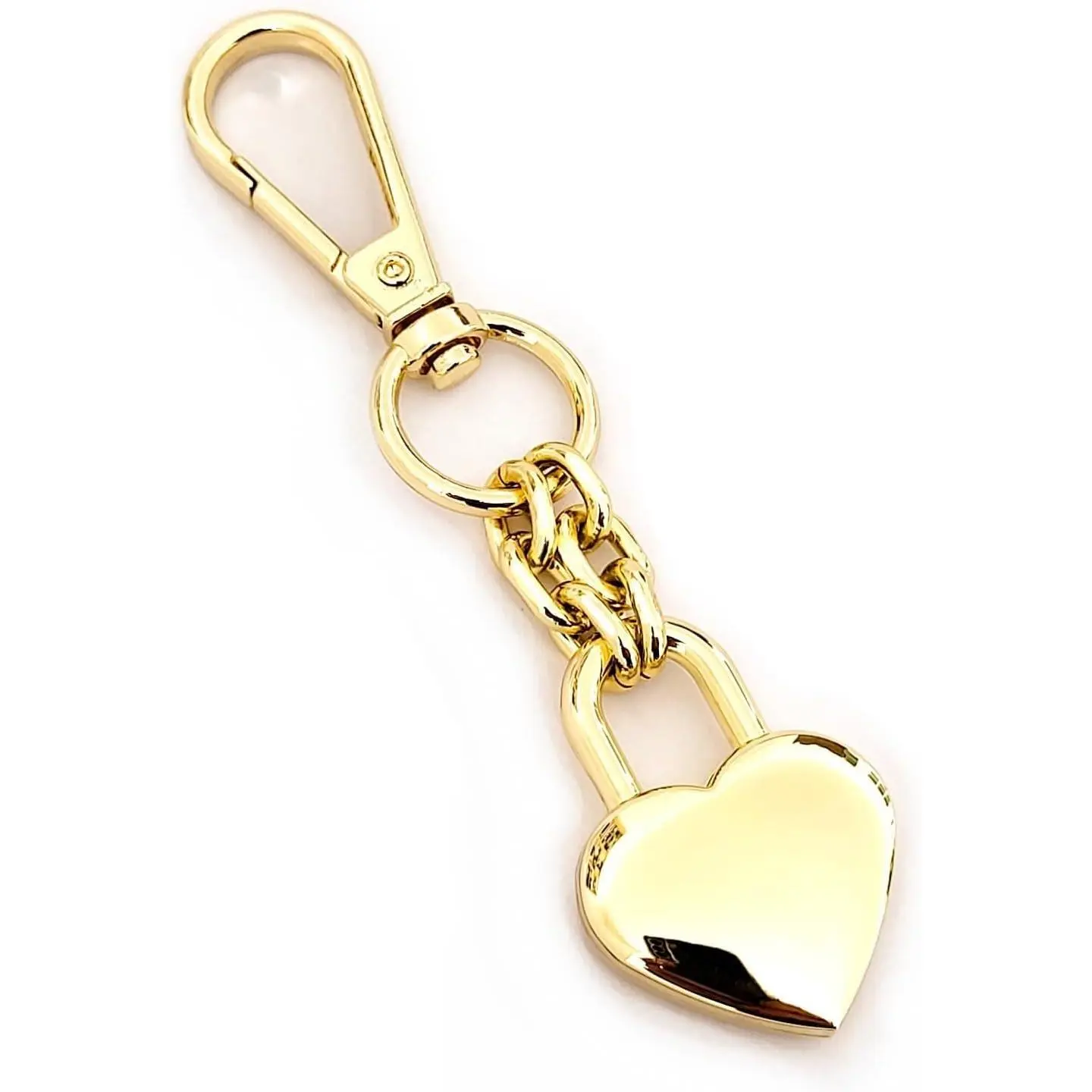 Gold Tone Heart Padlock Bag Charm for Women's Handbags, Casual Metal Keychain Accessory with 25mm Wide Graphic Working Lock, Memorial Day, Anniversary, Ceremony, Everyday, 10Cm, Beach, Auspicious, Birthday, Women's Fashion, Companion