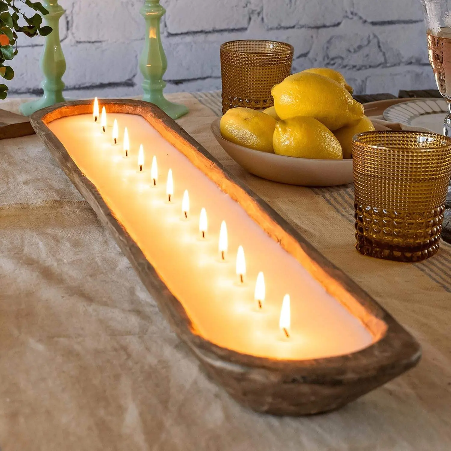 Wooden Dough Bowl Candles - Unscented Wooden Dough Bowl Candles - Unscented