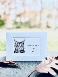 Menorah’s & Shit - Funny Hanukkah Cards - Chanukkah Greetings for Adults - Best Quality Cards Online - Holiday Cat Card - Cat Lovers Cards