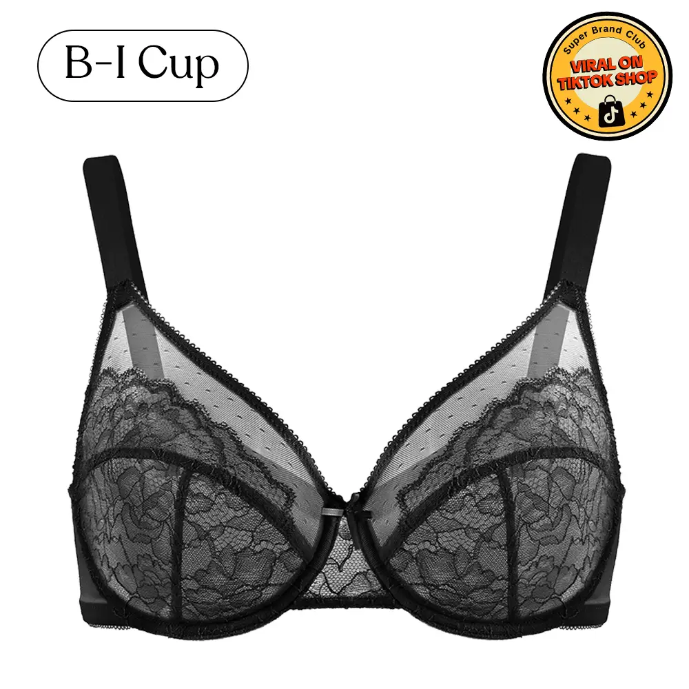 HSIA Enchante Floral Lace Plus Size Underwire Unlined Unpadded Minimizer Full Coverage Bra Women's Wear Comfortable Breathable Mesh Cup