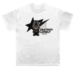 Destroy Lonely Babymilo Graphic Tee, Y2K Streetwear T-Shirt, Unisex Crew Neck Tee, Vintage Hip-Hop Graphic, Sports Style, Casual Cotton Fit