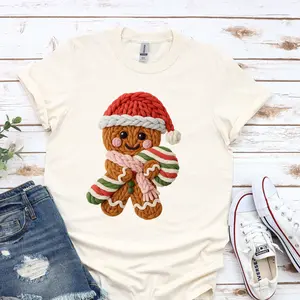 Gingerbread Man  DTG Graphic T-Shirt - Unisex Relaxed Fit Soft Print Tee, 100% Cotton, Casual Wear