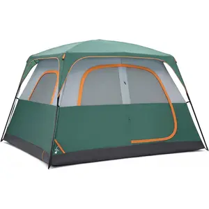 Camping Tent 2/4/6/8 Person, Waterproof Windproof Dome Tent with Rainfly and Multi-Directional Ventilation, Quick Instant Tents Setup for Family Outdoor, Backpacking, Hiking