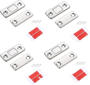 16 Pack Alloy Magnetic Door Catches Latch Invisible Strong Adhesion Drill-Free Mount Seamless Release Ideal for Cabinets Wardrobes Sliding Doors Home Improvement Hardware Effortless Setup