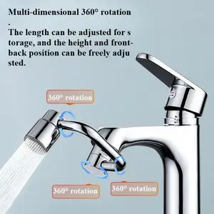 1440° swivel faucet with extended showerhead | Turn it on with a simple twist | One-touch switch between soft and powerful foam | Tool-free installation in 3 seconds | Instantly upgrade your sink