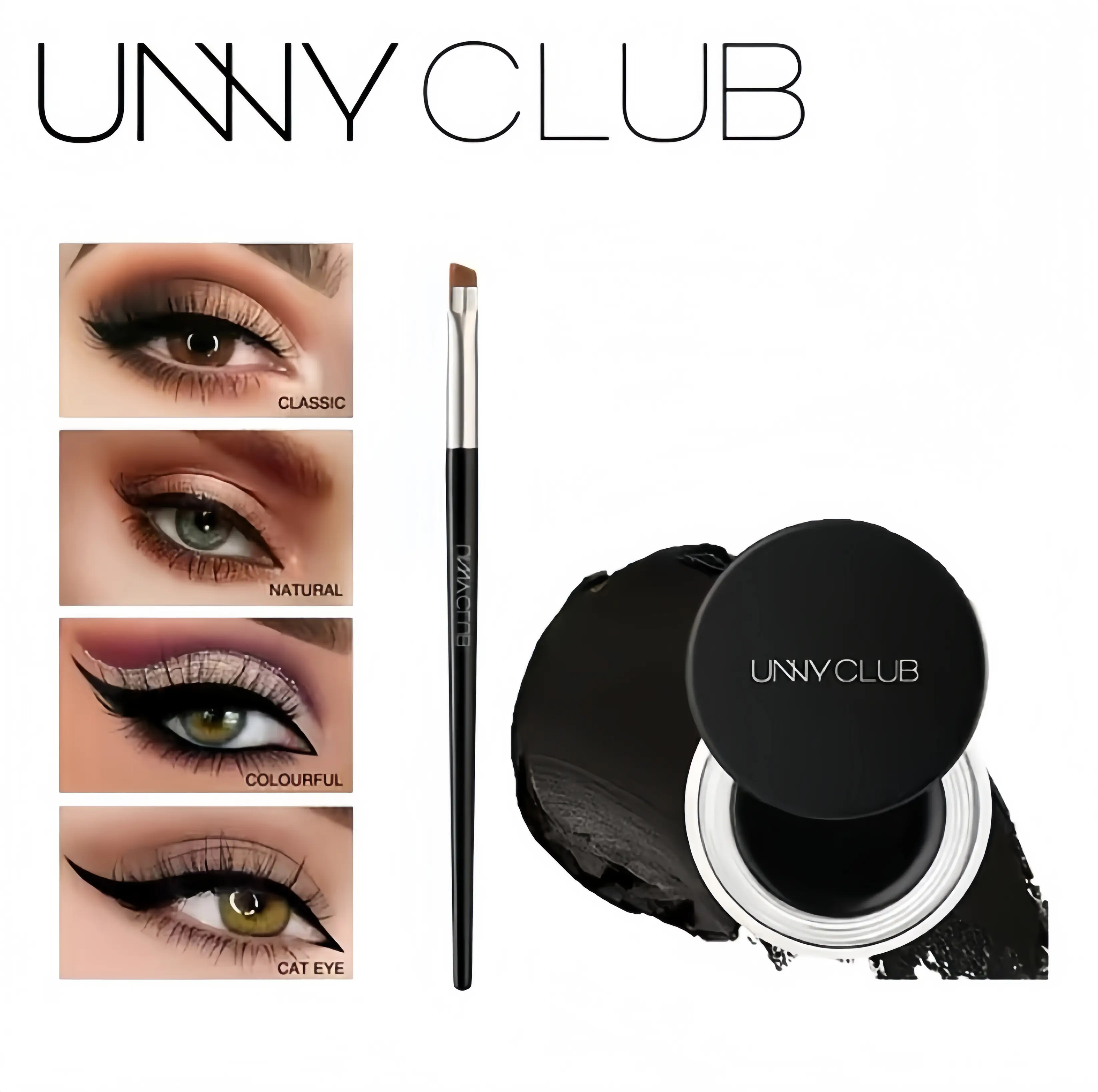 UNNY CLUB 2-in-1 Eyeliner & EyebrowGel, Long-Wear Waterproof & Smudge ProofFormula, Smooth Application Eye Makeup forBeginners, Eye Liner Waterproof Smudge Proof,Eye Makeup Product Gift Cosmetic