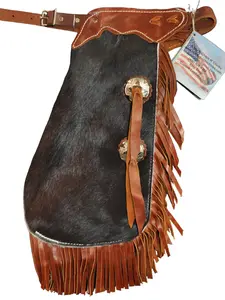 R Bar K/Custom Made Leather Chinks /Size 3/4 Leather Kids Chinks/Hair On Cowhide Kids Chinks