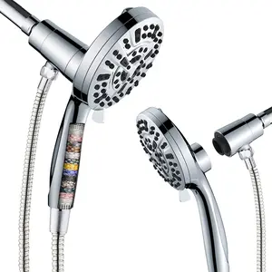 Handheld Shower Head Set with Magnetic Installation - 10 Adjustable High-Pressure Settings & Soft Water Filter Beads for Chlorine Removal