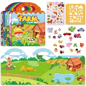 Jelly Sticker Book Kids Fun Toy Reusable Early Education Baby Enlightenment Puzzle Cartoon Stickers