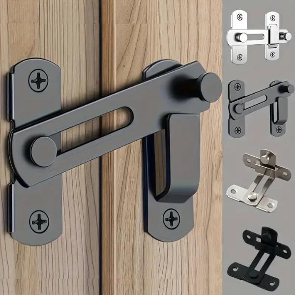Barn Door Lock, 180 Degree Flip Sliding Barn Door Latches, Gate Latch for Barn Door, Sliding Door, Pet Door, Garage, Bathroom, Window, Outdoor