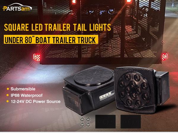 Partsam Led Trailer Lights Smoked Red Combination Led Stop Tail Brake Turn Signal Light for Trailers