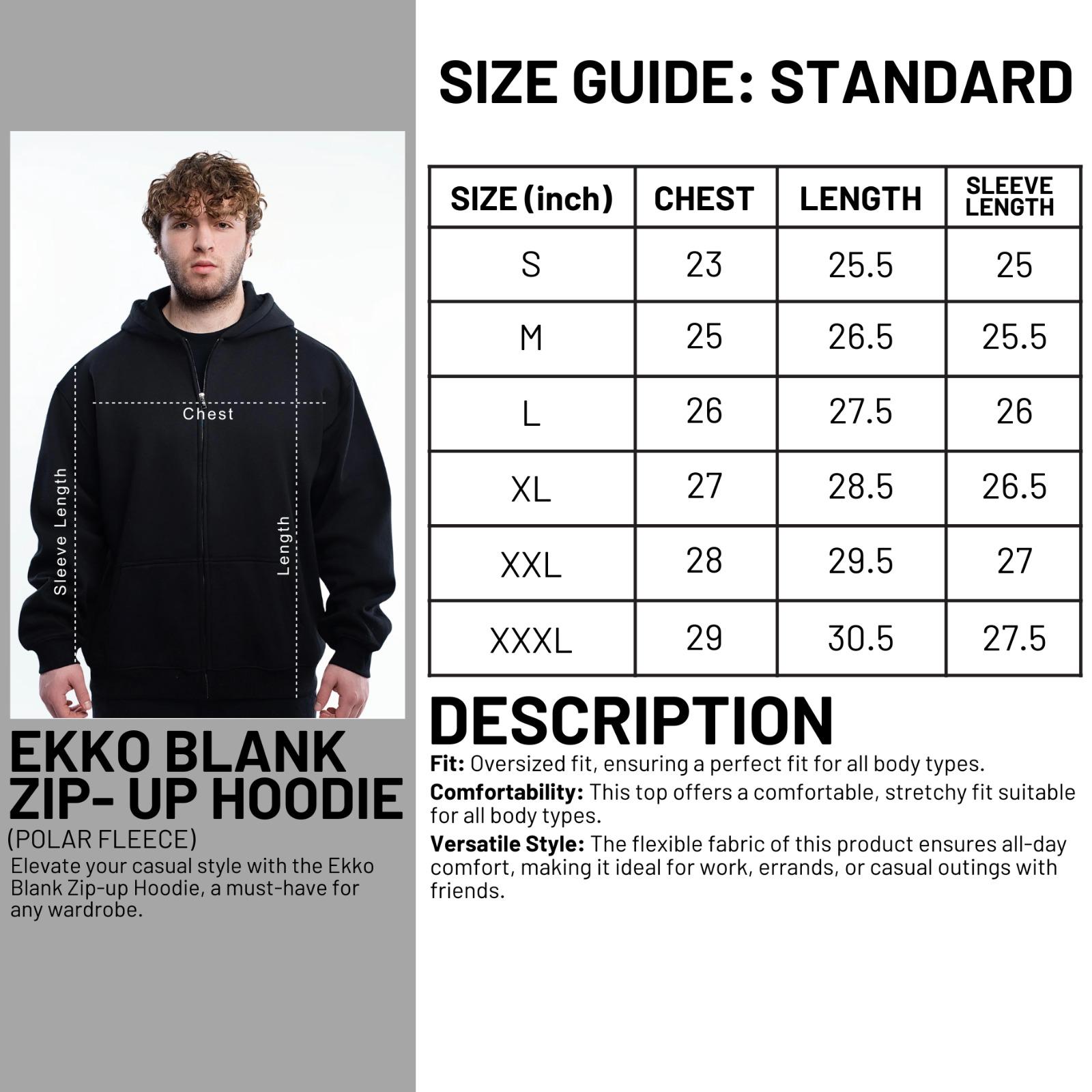 EKKO Zip-Up Hoodie - Polar Fleece | 380 GSM | Men's + Women's Hoodie