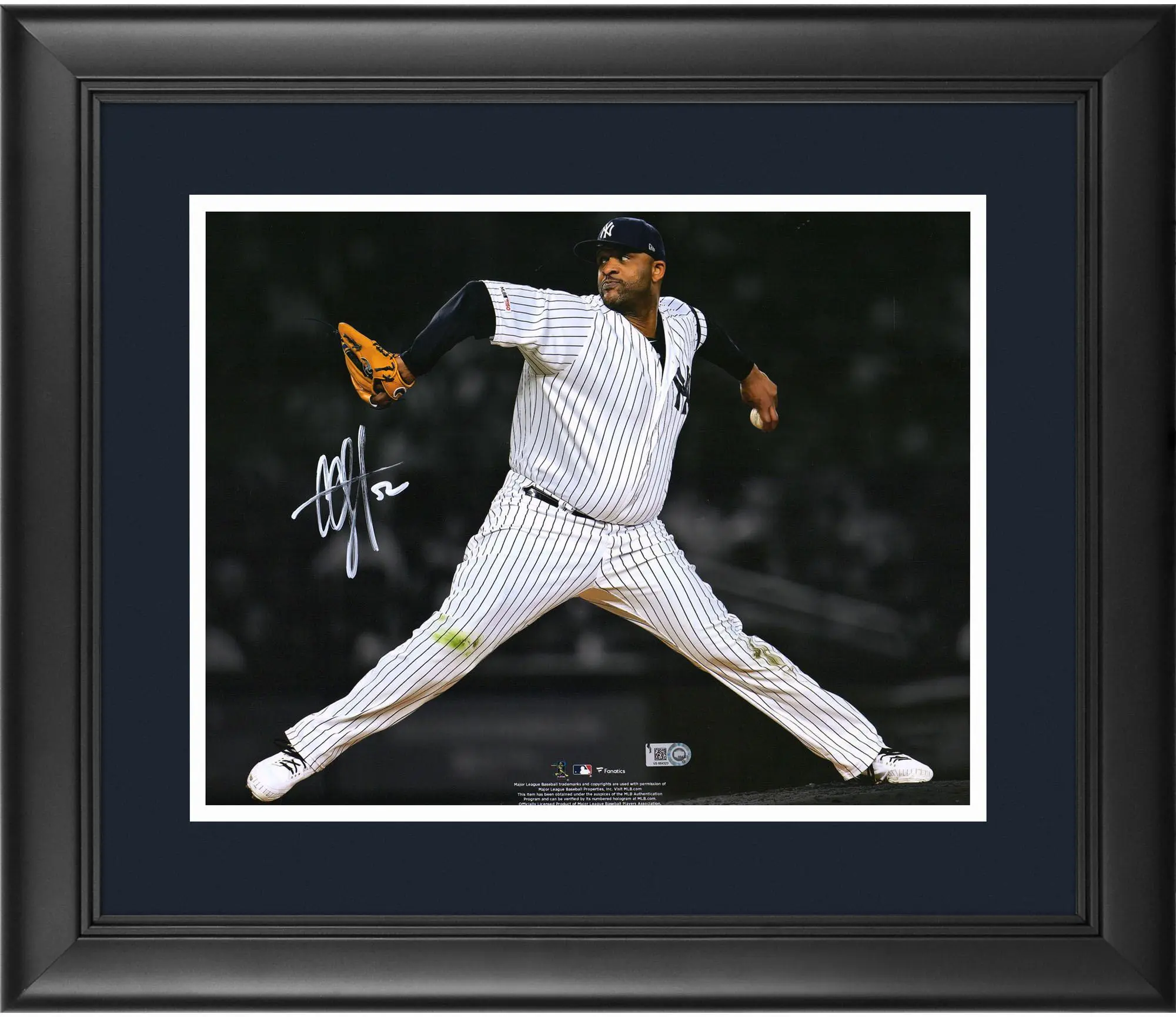 CC Sabathia New York Yankees Framed Autographed 11" x 14" Final Start Throwing Spotlight Photograph - Fanatics Authentic Certified
