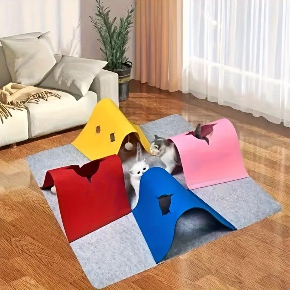 Modular Cat Tunnel Kit - Battery-Free Adventure Zone with Hideout Pod & Interactive Ball - Durable, Easy-Assemble Play Habitat for Multi-Cat Households Bite Resistant Inflatable Dog Set Rechargeable Chirping Flapping Bird Toy, Rubber, Play Tunnel