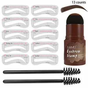 Eyebrow Stamp Set, 13pcs/set Eyebrow Stamp with 2 Brushes & 10 Stencils, Women's Adjustable Eyebrow Shaping Stamp Set, Eyebrow Shaper Set, Eye Makeup Tool Cosmetic
