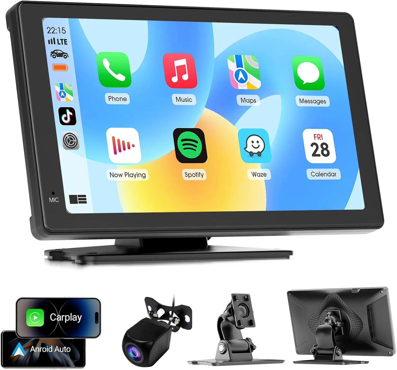 Haudio 7" Portable Car Radio - Plug-and-Play Unit with GPS Navigation, Touchscreen Wireless Backup Camera Car Stereos, Universal for Pickup Trucks and Most Vehicles,