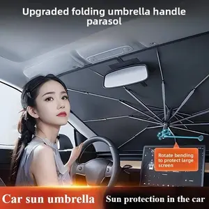 Foldable Car Sunshade Windshield Visor, Sunshade Cover, Uv Protective Sunshade, UV Protection Coating, Rainproof Umbrella for Cars & Suvs, Effective Sunscreen Shield