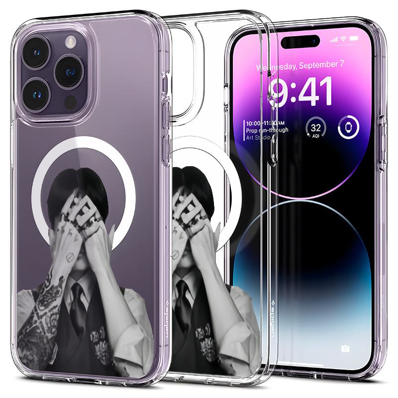 Retro-Style Phone Case — "We Are Back" Magnetic Protective Cover. Featuring a vintage black-and-white aesthetic and artistic boy band design, this K-Pop concert-themed merchandise is crafted exclusively for ARMY.Compatible with iPhone 11-17Pro Max Samsung