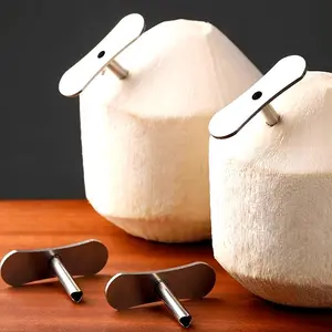 Stainless Steel Coconut Opener with a Cutting Knife, Reusable Coconut Drilling Tool