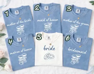 Comfort Colors Mother of the Bride Matching T-Shirt, Bridesmaid Proposal Gift, Maid of Honor Tee, Matching Wedding Shirt, Wedding Party Bachelorette Shirt, Trendy Bride Shirt, Full Size, Full Color