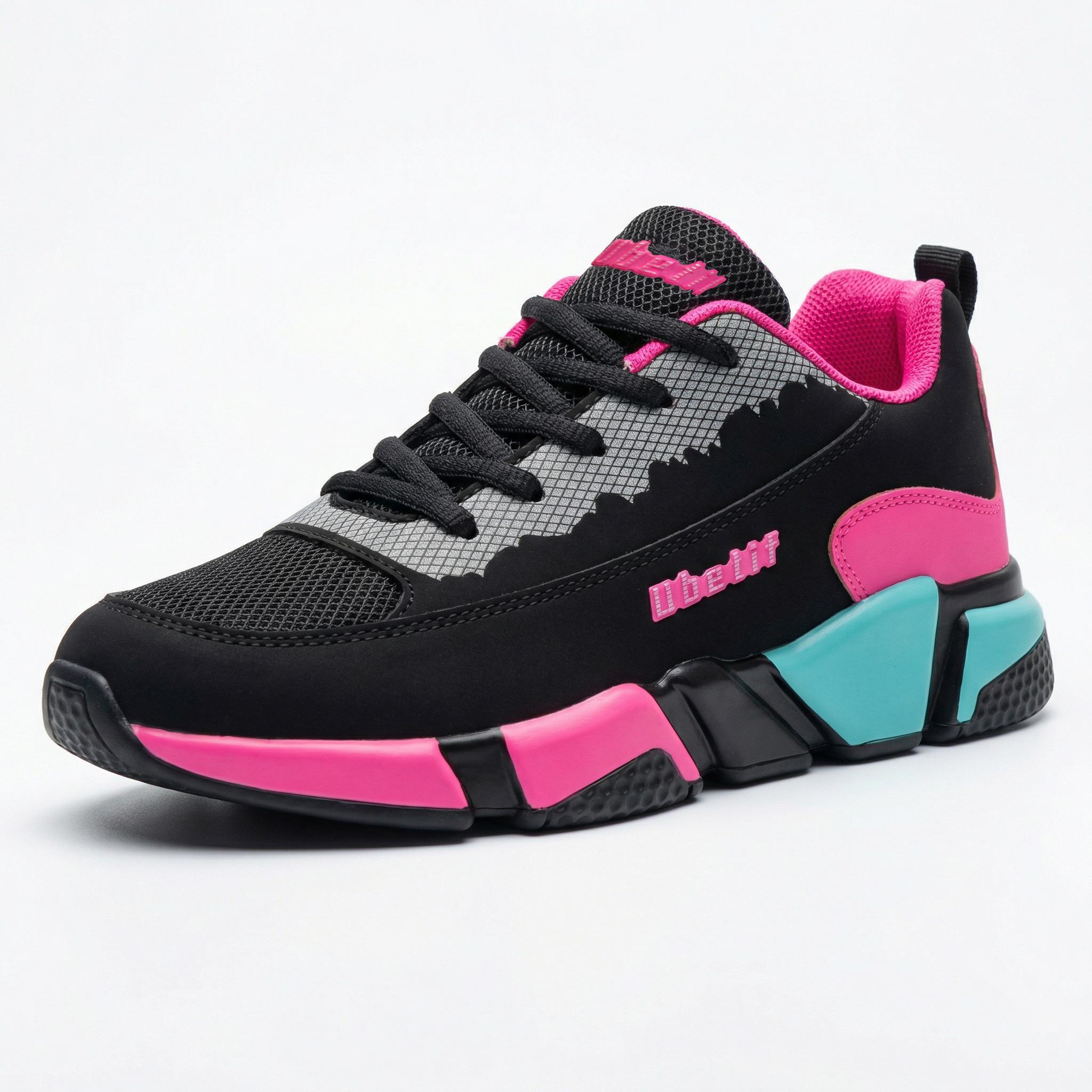 Women’s color-block breathable casual athletic shoes with added height and shock absorption