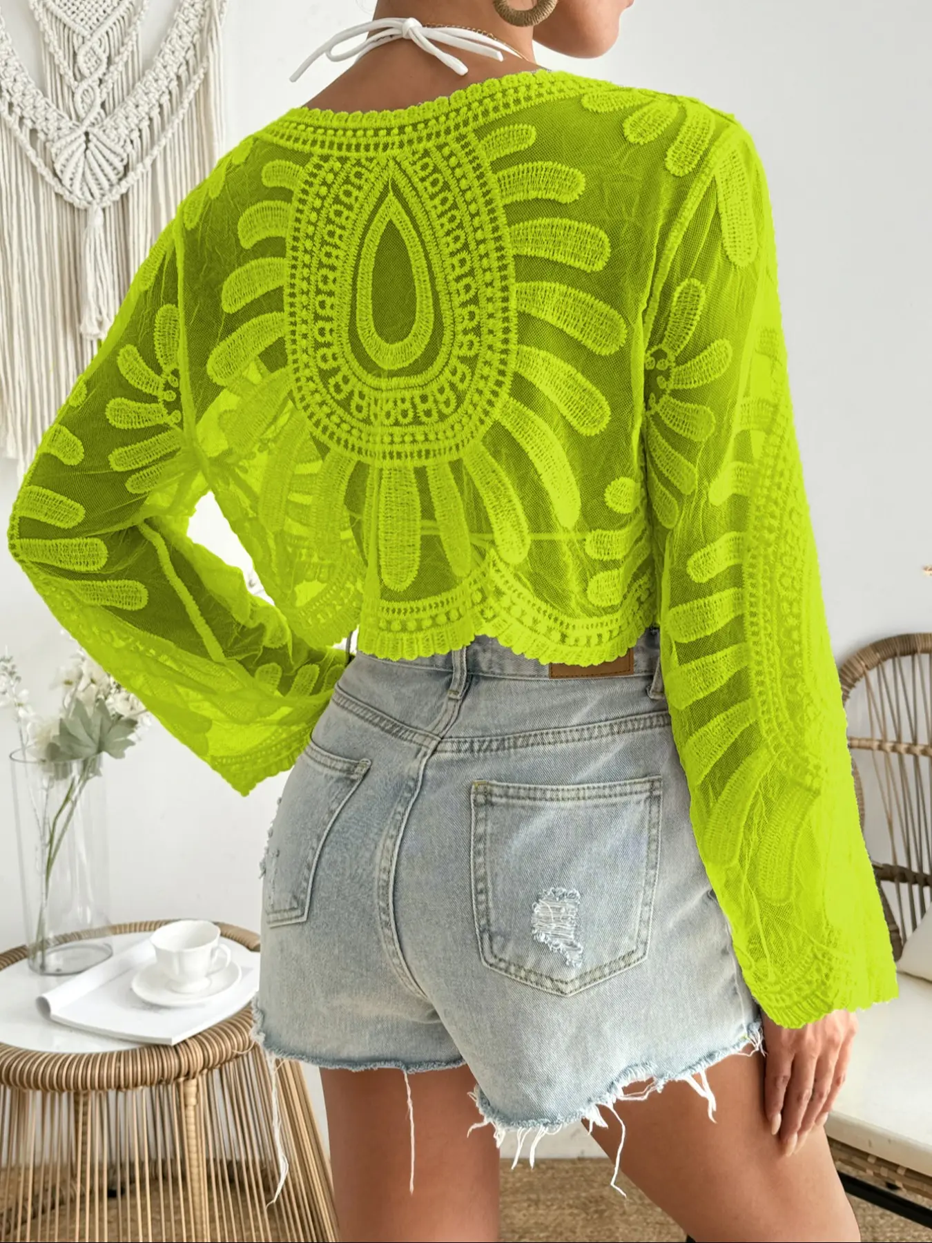 Boho Sunflower Swimsuit Cover-Up, Lightweight Knit Embroidery Mesh Lace Long Sleeve Top, UV Protection, Casual Travel Wear, Beach Cover Up - TikTok Shop Boho Sunflower Swimsuit Cover-Up, Lightweight Knit Embroidery Mesh Lace Long Sleeve Top, UV Protection, Casual Travel Wear, Beach Cover Up - TikTok Shop