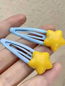 Cute Star Hair Clips Set, Creative Five-Pointed Star Design, Perfect for Girls' Hairstyles, Fun and Stylish Accessories