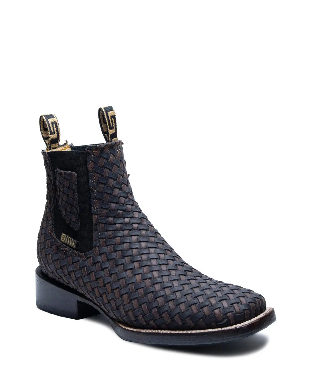 JP Western Dress Boots / Black Brown Petatillo
