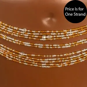 AAEssentials Luna Grace Waist Beads - Gold and Silver Beaded Belly Chain for Stylish Wear