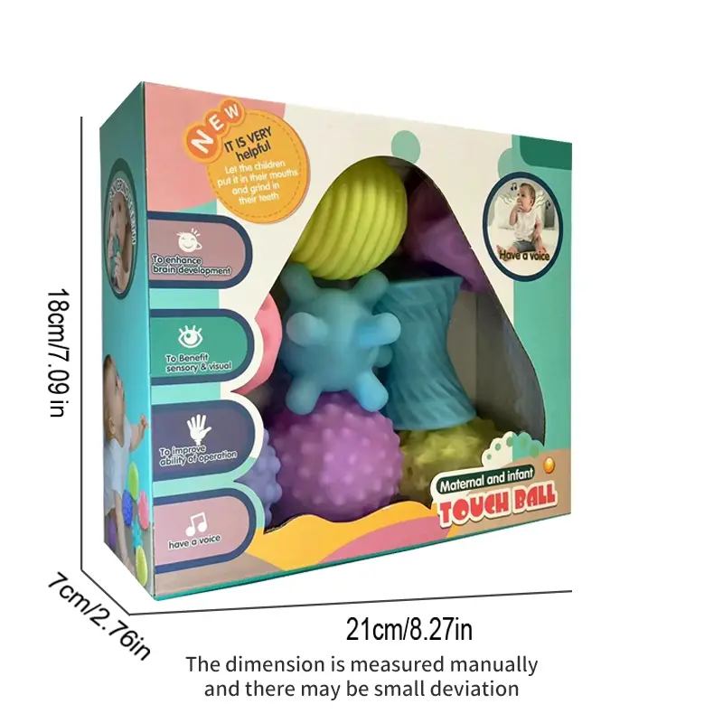 Baby Sensory Balls Set, 9-Piece Infant Colorful Squeeze Balls, Safe PVC Material, Non-Toxic, Breathable, Perfect Gift for Birthdays & Holidays
