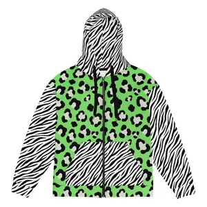 Emo Scene Leopard Zebra Zip Hoodie