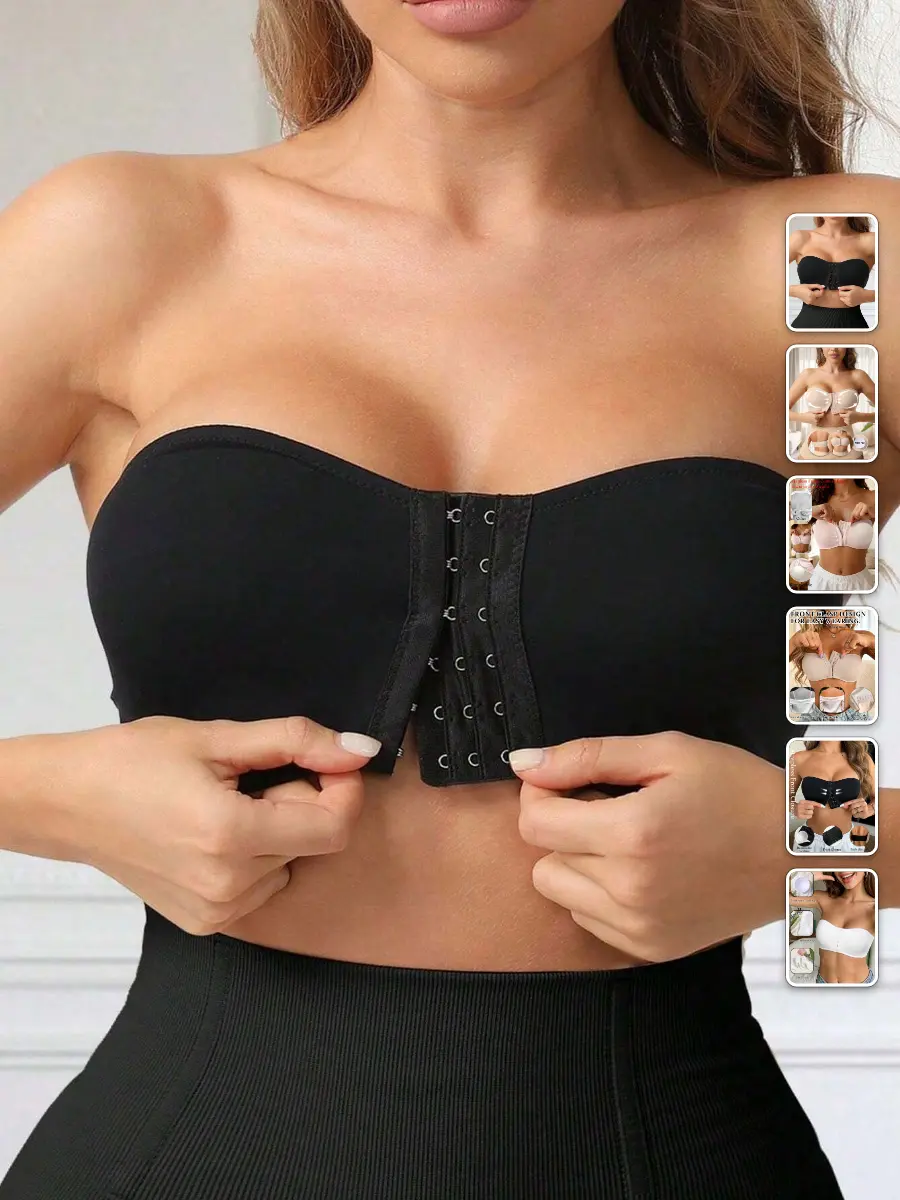 Strapless Push Up Bra Seamless Invisible Front Buckle All Day Comfort Summer